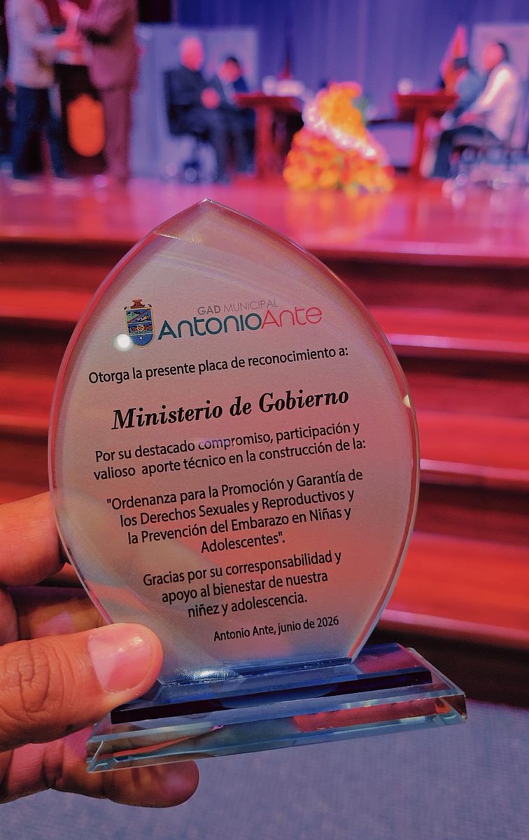 MinGobiernoEc's tweet photo. El GAD Municipal de Antonio Ante reconoció nuestro apoyo técnico brindado para fortalecer acciones en favor de la niñez y adolescencia. https://t.co/HmH0O1arQl