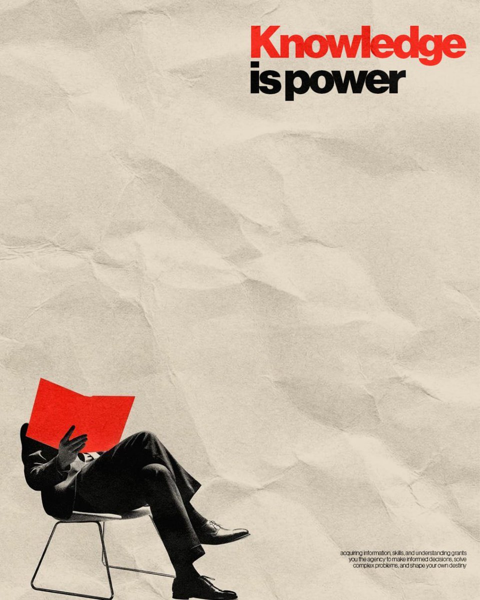JoshuaDada20's tweet photo. DAY 7 OF 365 DAYS POSTER DESIGN CHALLENGE

POSTER TITLE: Knowledge is power.
Minimal or Maximal?

#graphicdesign #poster #posterdesign https://t.co/N2aEJDwZit