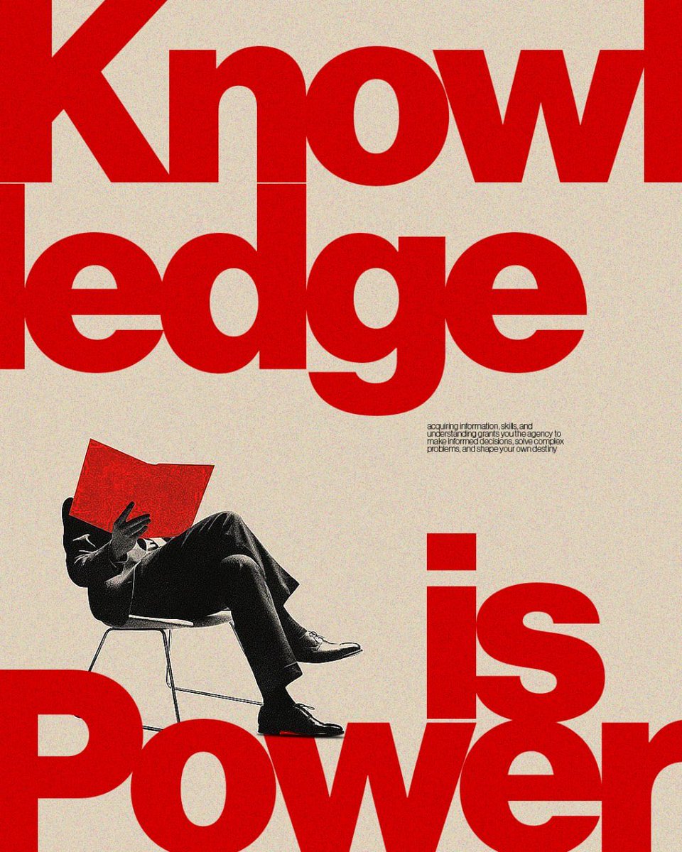 JoshuaDada20's tweet photo. DAY 7 OF 365 DAYS POSTER DESIGN CHALLENGE

POSTER TITLE: Knowledge is power.
Minimal or Maximal?

#graphicdesign #poster #posterdesign https://t.co/N2aEJDwZit