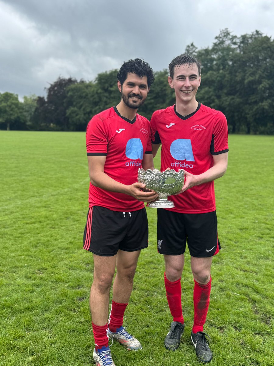 SurgeryUhw's tweet photo. Congratulations on the great collaborative Doctors soccer team @uhw_waterford & Cork & @RCSI_Irl med students on winning the prestigious Irish Hospitals Soccer Cup this weekend 👏👏👏👏👏👏 https://t.co/Gy5pRaBsQY