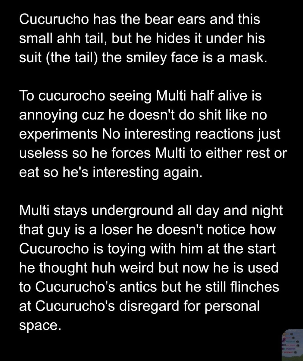 Skibidiilove's tweet photo. Mine Cucurucho x qmulti headcanons for all of the 5 fans of this ship https://t.co/Q4O33t5Z5U