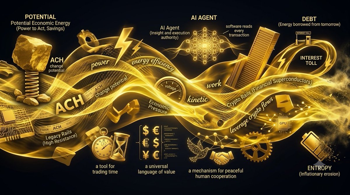 adambaitch's tweet photo. What is money? If you ask an AI chatbot that question, it will probably say something like: money is a unit of account, a store of value, and a medium of exchange. While that's technically accurate, it misses the point. Money is a fundamental primitive of society, just as energy is a fundamental primitive of physics. Fundamentally, money is economic energy.

And like any energy, it leaks. Not just to inflation, but to the quiet stuff: redundant subscriptions, vendor contracts drifting above market, finance teams burning their time recording the past instead of directing the future. Physics has a word for that waste. Entropy.

This is the lens that made @tryramp click for me. Ramp is an economic energy company. Every product does one of two things: maximize the energy a business has, or minimize what it loses to entropy. Cards, bill pay, procurement, treasury, stablecoins all aimed at getting more real work out of every dollar.

All of it is powered by better financial intelligence. We’re building agents that show you where money leaks, identifies efficiency gains, and redirect the flow in real time. Intelligence that maximizes the financial energy of a business. This is the next frontier in finance, and we’re just getting started.

Deeper dive into my full framework of money as economic energy, here:

https://t.co/wReKkkrPh1