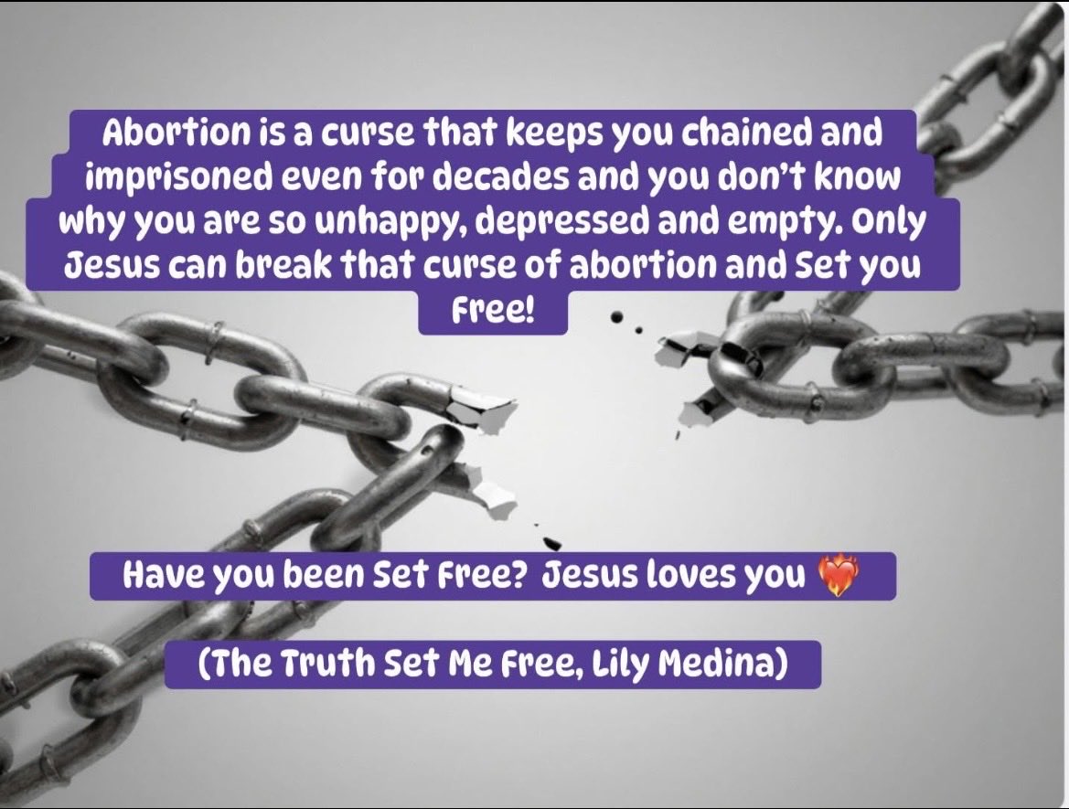 TheTruthSetMeFr's tweet photo. Abortion is a curse have you been Set Free by #Jesus? #abortionisacurse #abortionhurtseveryone #abortionisnotfreedom https://t.co/Y4i2v7UXgi