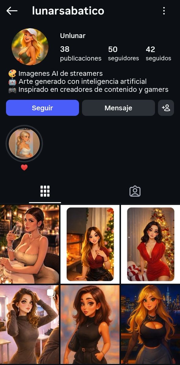 Captured02's tweet photo. Estas cuentas de instagram también son suyas. En una sube dibujos ia de Sara Ismael, y en la otra lo mismo pero de streamers mujeres. https://t.co/nMOEaUXPHD