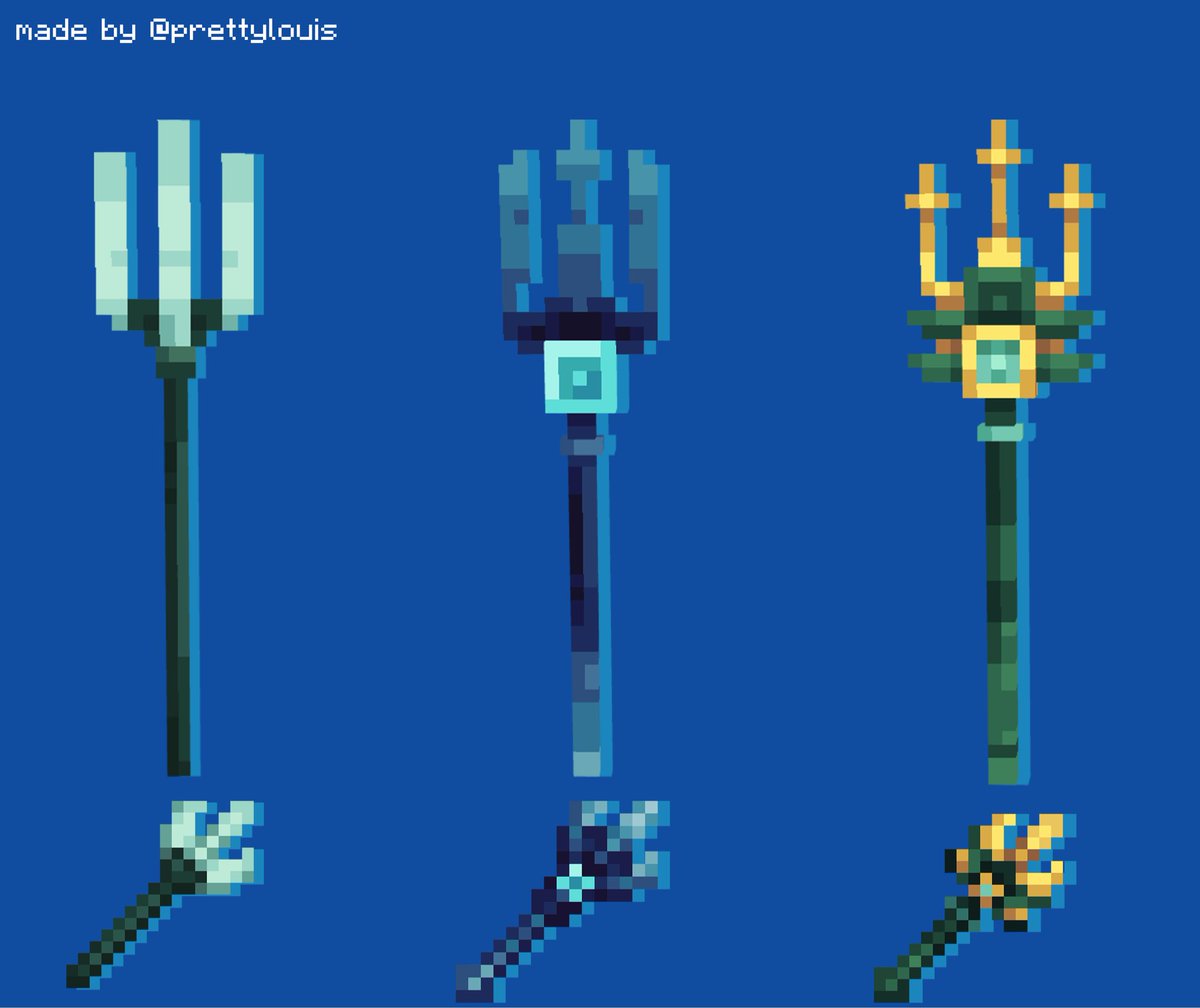 prettyL0uisV's tweet photo. There are three tridents in Minecraft,which one do u wanna use?
#minecraft #blockbench https://t.co/kUC7J22AvK
