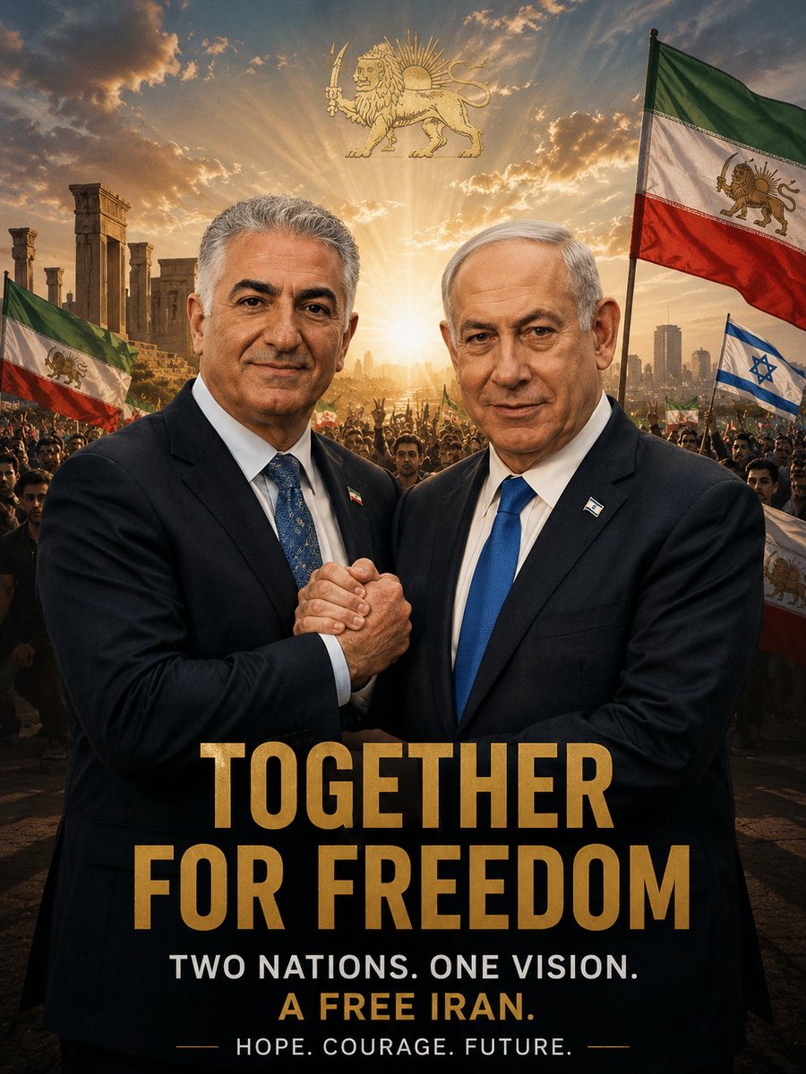 TGP055's tweet photo. For the people of Iran, for the future of Iran and Israel..
These two are the only hope of middle East now 🤞

#RezaPahlavi‌ForIran #bibi
#Israël #IranWar‌ https://t.co/zZr6LzllRc