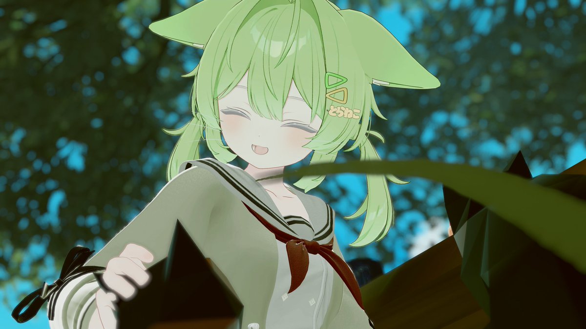 T0RANRCO's tweet photo. 皆さんおはよ〜🍀(  ˊ꒳ˋ ) ᐝ
月曜日が始まったよ〜天気のせいもあってか、あまり気分が良くないけど今日も1日ゆる〜い感じで頑張っていきましょ〜🍀
 #Plum3D  #VRChat https://t.co/RCgIz0KU8y
