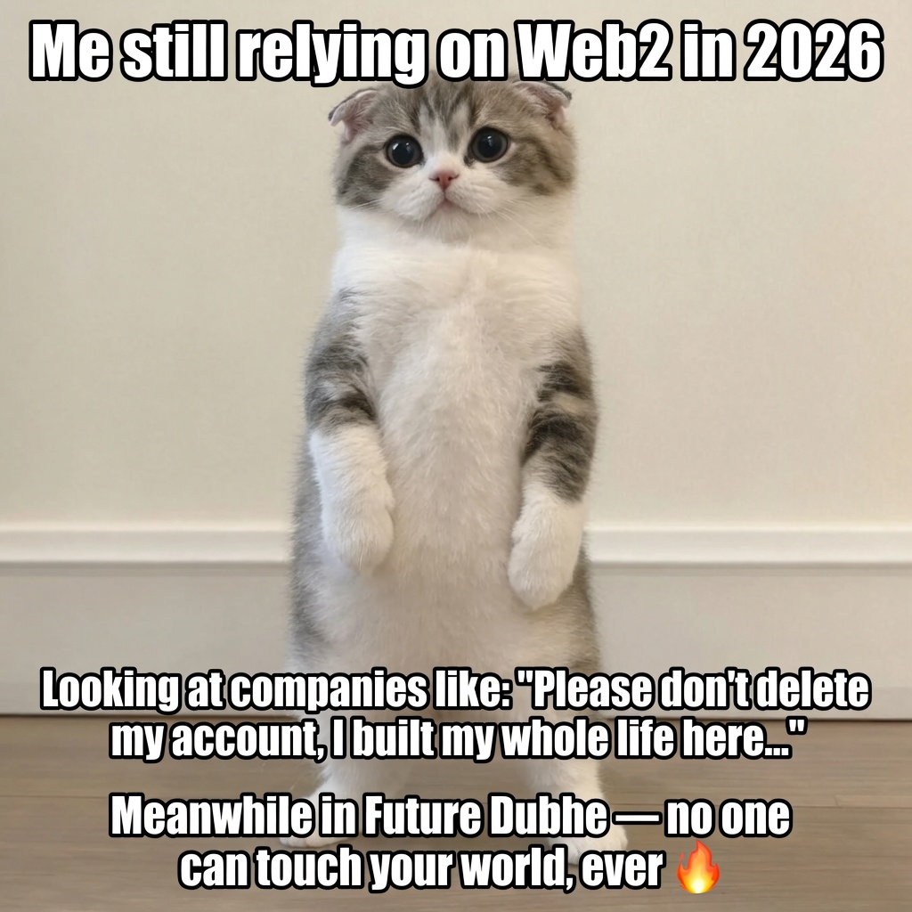 AndrewBadik's tweet photo. The kitten conveys a sense of helpless pleading—that's what people dependent on Web2 platforms look like.
You're begging yet another corporation: "Please don't ban me, I've invested my whole life here..."  @DubheEngine @SuiNetwork #DubheEngine #Sui https://t.co/64D0ygMjGt