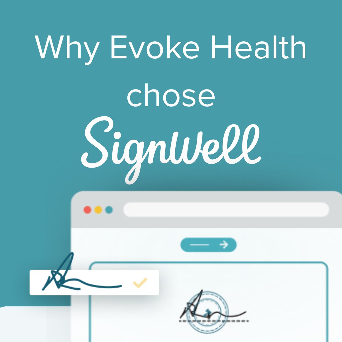 SignWellApp's tweet photo. Not every team needs enterprise software. 

Evoke Health is a lean health tech startup that needed simple, affordable eSignatures without the learning curve. SignWell delivered. 

Full story: https://t.co/ngUr5q7qAt https://t.co/ZEEcVQLwPT