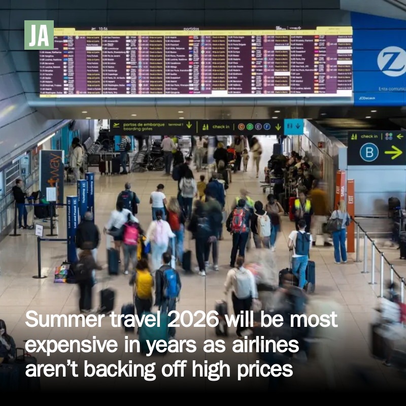 JournalAdvocate's tweet photo. Summer travel 2026 will be most expensive in years as airlines aren’t backing off high prices https://t.co/L5Fu4QHO61 https://t.co/VqI6ej9O5R