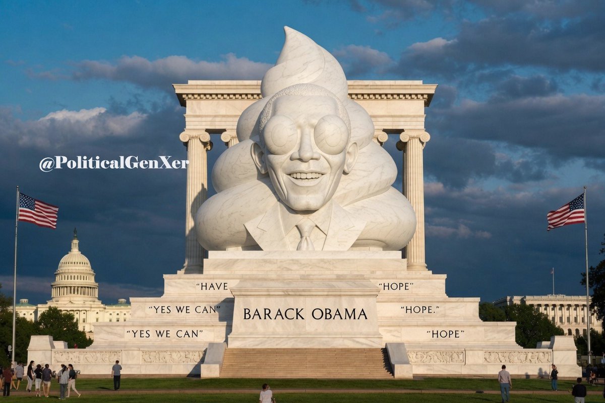 PoliticalGenXer's tweet photo. In order to smooth over things with the left, @realDonaldTrump unveils the new Barack Obama Memorial for Washingon DC.
It will be featured in the Washington Highlands area. https://t.co/eL5PzlHY4T