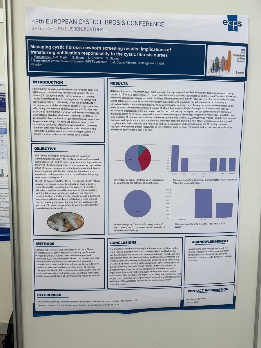 CFNA_UK's tweet photo. Sharing a few of the posters from ECFS #ecfs #ecfs2026 #cfnurses #cysticfibrosis https://t.co/USA5nHPZvJ