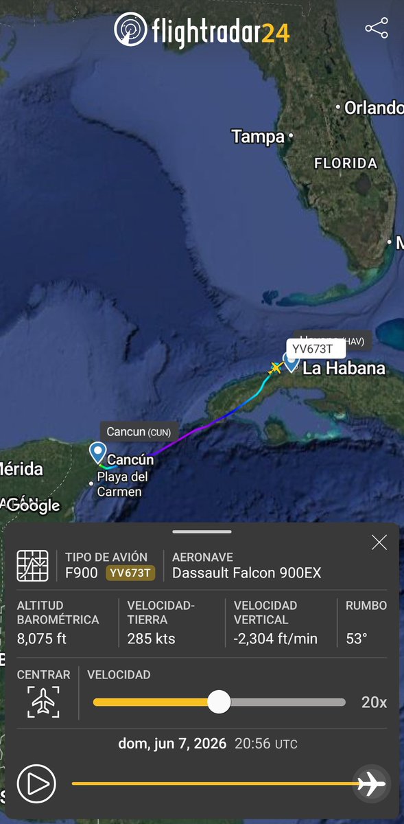 Arr3ch0's tweet photo. El jet de ultralujo que Maduro le regaló a la Dictadura Cubana YV673T retornó a Habana luego de paseo por Cozumel y Cancún 🇲🇽 https://t.co/UWqmbhtVf6