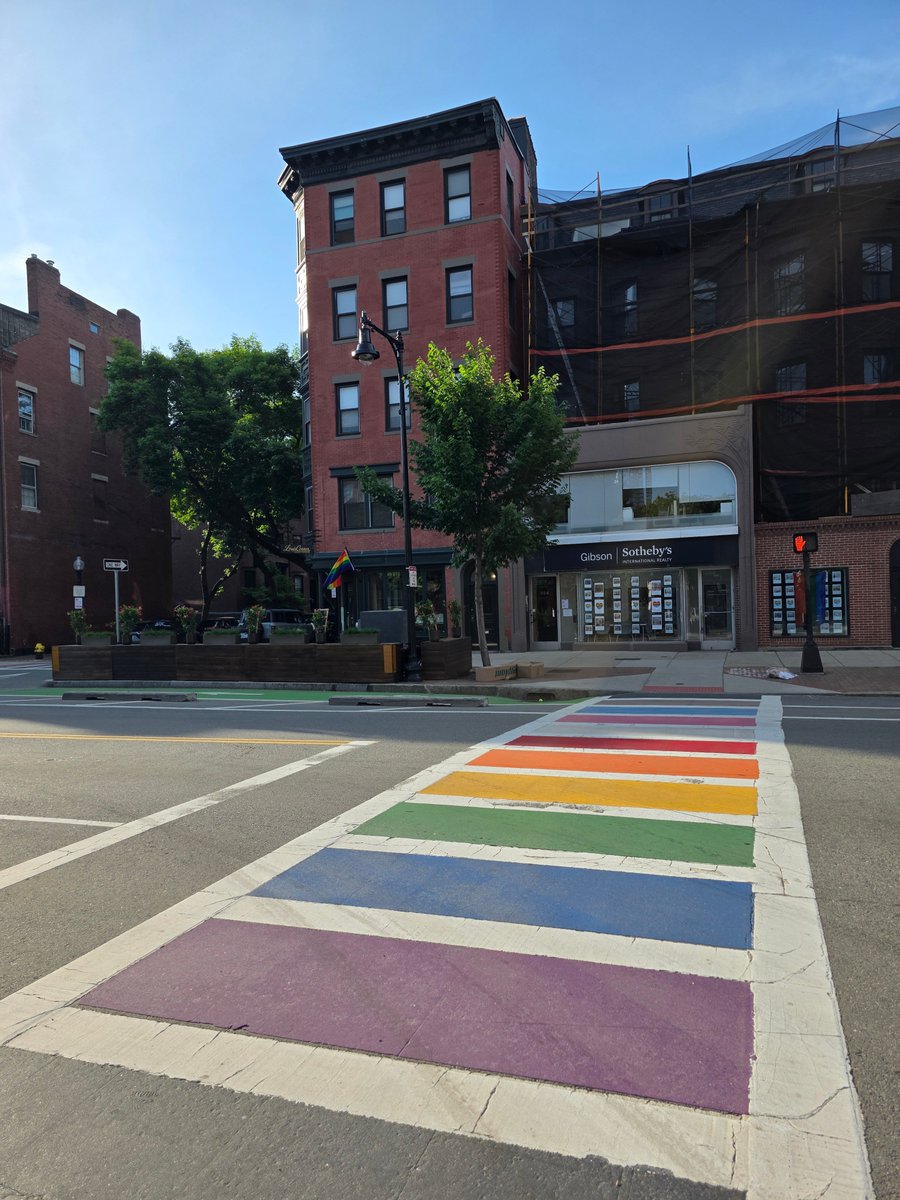 OnlyInBOS's tweet photo. The South End is home to Boston's first permanent Pride crosswalk.

It serves as a year-round symbol of the city's LGBTQ+ community. https://t.co/xaLlbeI51N