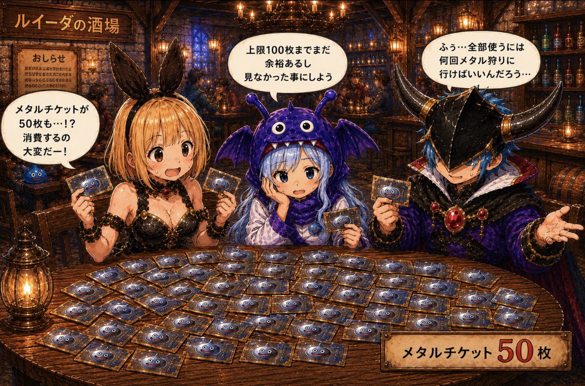 pasuta0225's tweet photo. #DQSG 49日目🍀*゜

メタルチケット
どうするのよこれ……

#ドラクエスマブロ
#育成記録 https://t.co/AQydX275uX