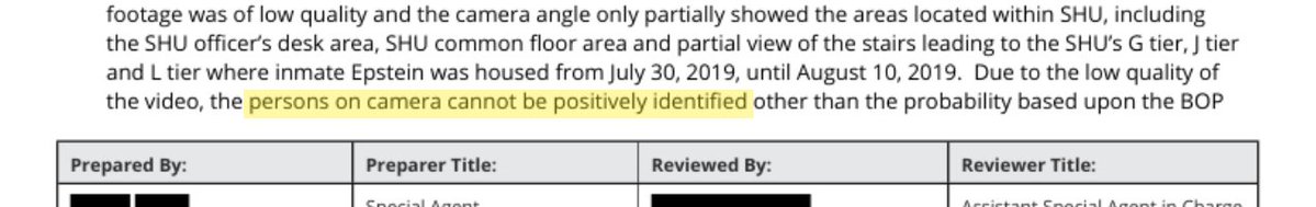 epsteinsearchin's tweet photo. FBI agents seized the surveillance camera footage from Jeffrey Epstein's cell block on the day he died.

The DOJ Inspector General reviewed it.

Finding: "persons on camera cannot be positively identified." https://t.co/NAZEkg3WRU