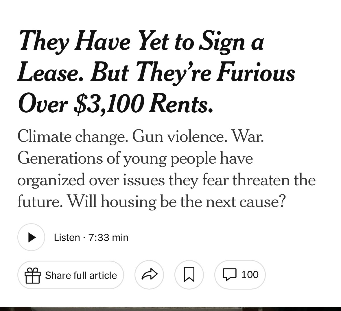katewillett's tweet photo. There will be a movement to tackle housing costs and it will absolutely not advocate primarily for market building.

Young people want $1500, $2k rents, even $1k and all YIMBY’s can promise is that $3100 might be only $3400 in a few years. https://t.co/LS8f12VyGG