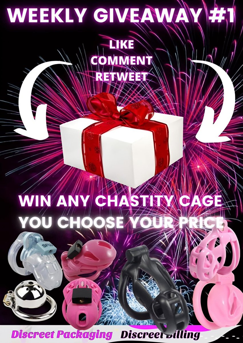 SissyLuxStore's tweet photo. 🎀 CHASTITY CAGES GIVEAWAY 🎀

I’m giving away Chastity Cages to 10 lucky winners 🎁
Winner can choose any size.

Don’t miss this chance!

How to enter:
🔁 Retweet
❤️ Like
💬 Comment “I need”

Simple steps, big reward ✨
Winners will be announced soon. Good luck https://t.co/ExuOvOdC8X