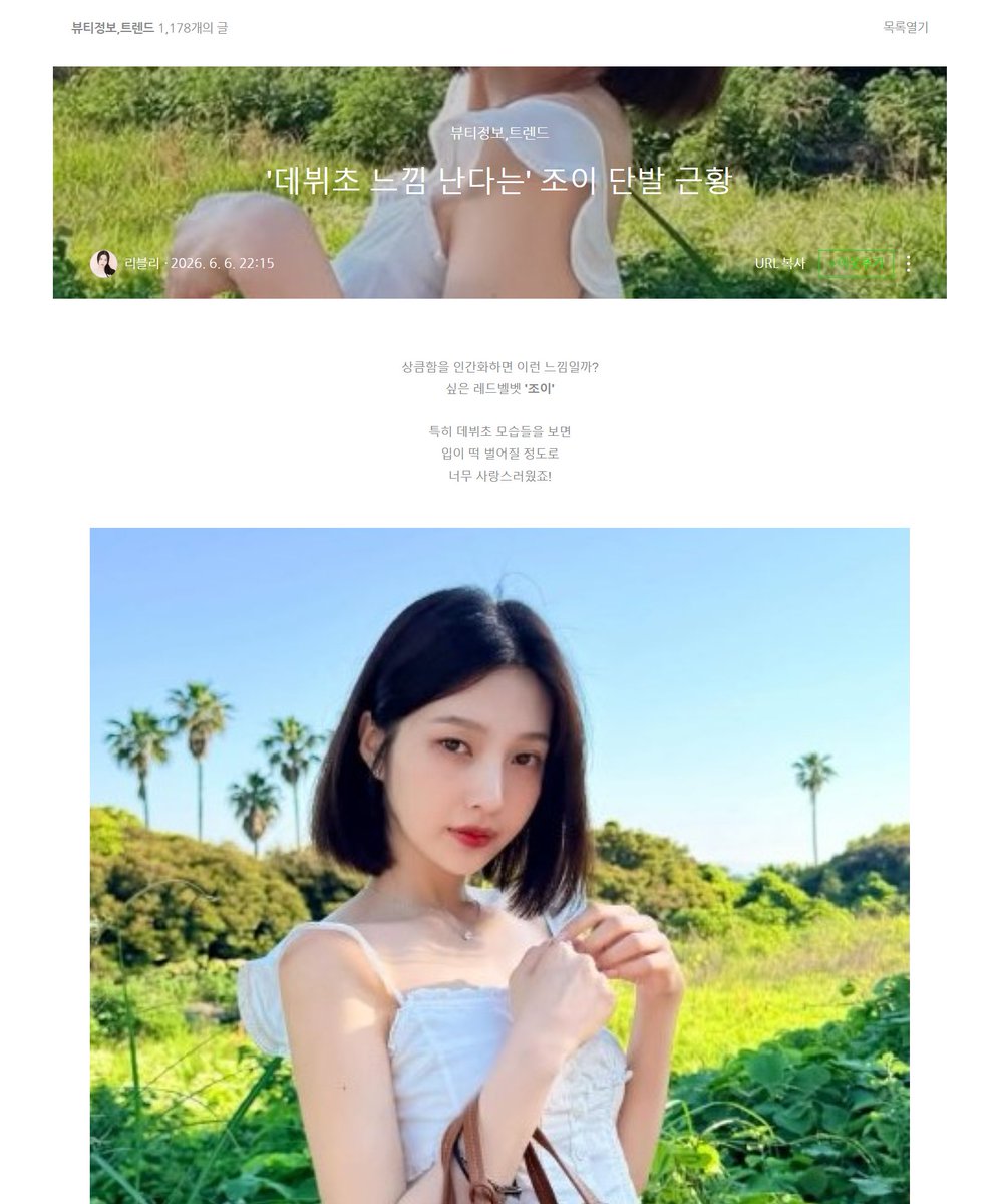 a naver blog said #JOY's recent short-hair update gives “early