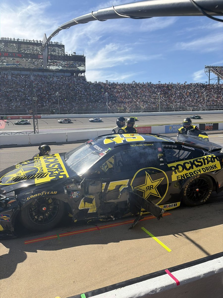 23XIRacing's tweet photo. The No. 45 @rockstarenergy team’s day is over. @TylerReddick has been evaluated and released from the infield care center. https://t.co/km84SdSqA9