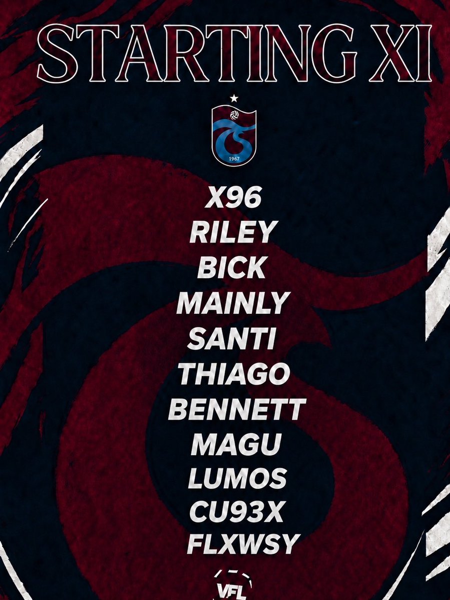 VFLTrabzonspor's tweet photo. Sunday Lineup 💜 @TheVFL_ https://t.co/viltrmVvvk