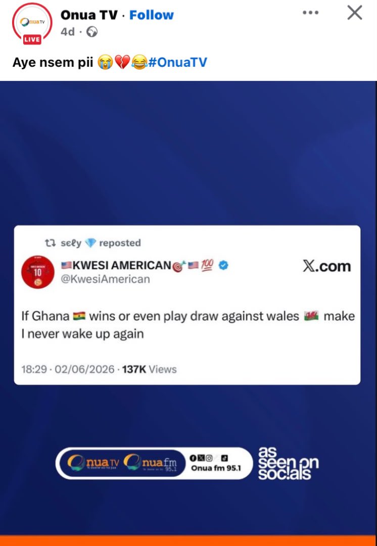 KwesiAmerican's tweet photo. Oh but I figa we all dey play oooo😳😳😭😭😭😭 @OnuaTV ebi so ? https://t.co/2raD4yWTKU