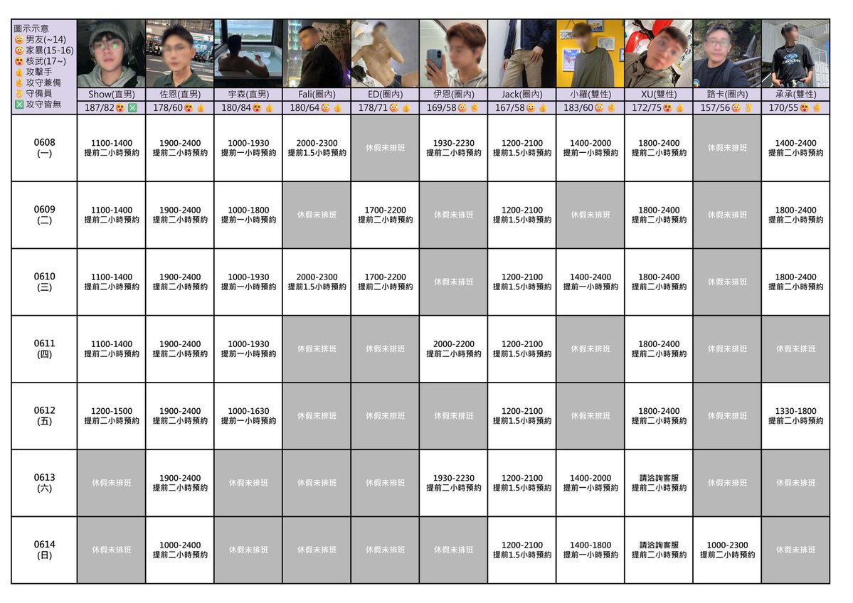 equal_spa's tweet photo. 🔎06/08-06/14班表來囉
歡迎大家手刀跟小編詢問您想預約的師傅唷！ https://t.co/pNQ8c1Dy5e