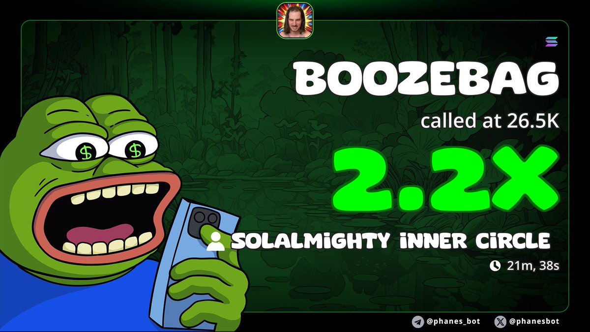 Solalmighty001's tweet photo. Decent 2x pump from my call on $BOOZEBAG

#helevier #Altcoins #DOGE #Solana #Crypto #LoveIslandUK #zeudiners #trading https://t.co/SeMbEt6tWT