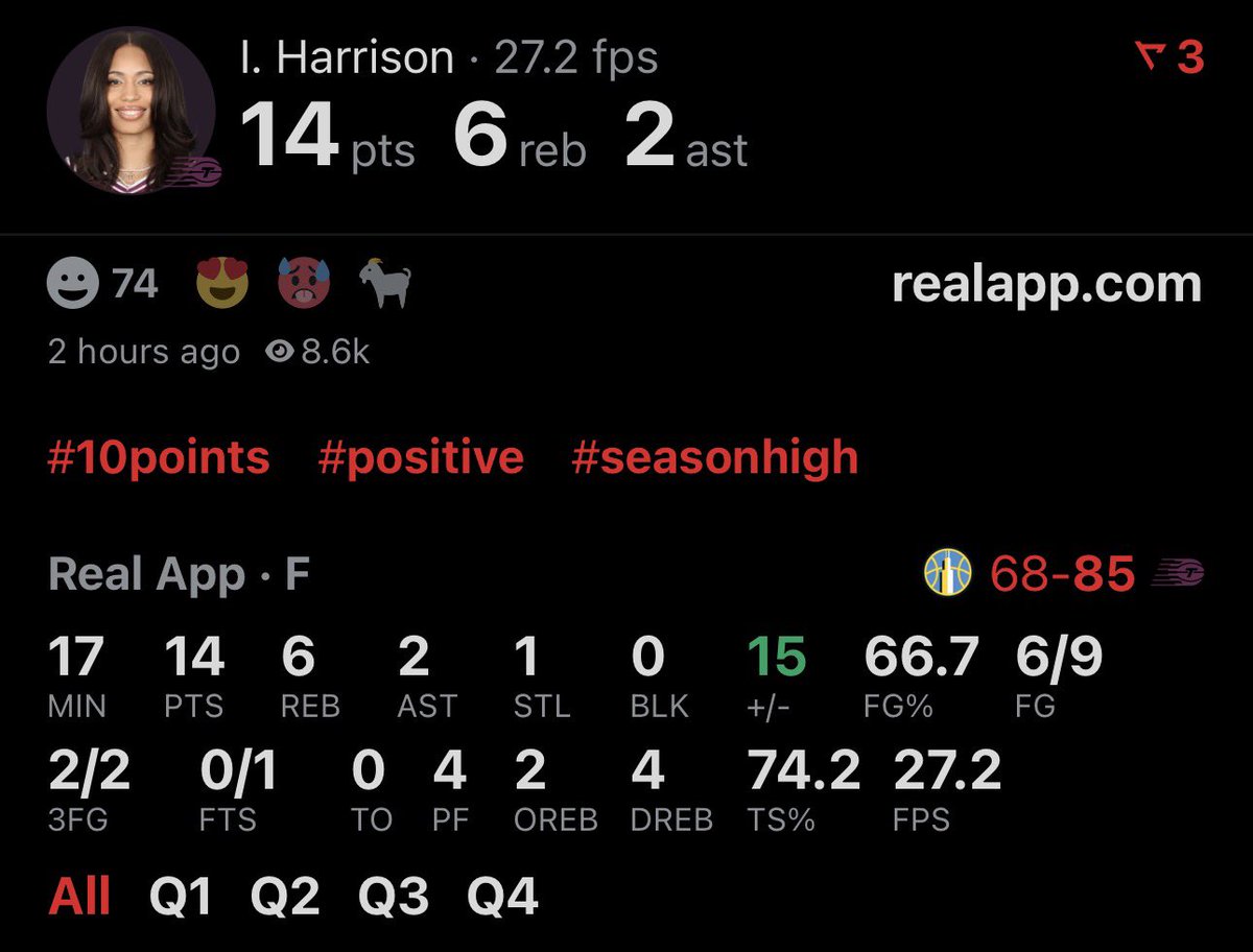 OmerOsman200's tweet photo. Isabelle Harrison had an incredible performance in her debut game as a member of the Toronto Tempo. 🔥 

So happy to see Izzy back on the court. Hopefully she has a healthy remainder of season. 🙏 

She’s a hooper. https://t.co/cNHFbSbSCP