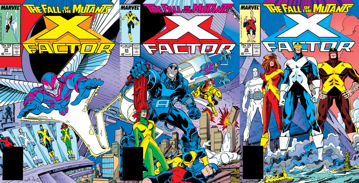 ClassicXMen's tweet photo. When combined, X-Factor #24-26 formed this 3-part image https://t.co/gKz8DKQvaP