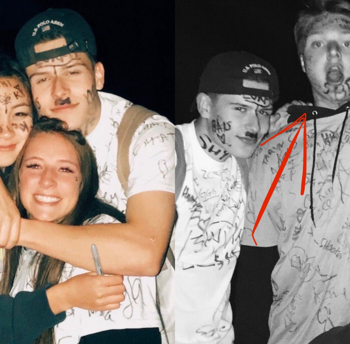 ZeekFix's tweet photo. @MChill2000 @TMZ Nope, this is the exact same year. They are all wearing the same hoodie, and the same girls and guy are in the pics, the person who posted them on vsco posted them subsequently. Nice try though. https://t.co/AA7Z5LwE90