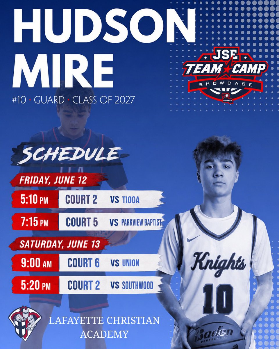 HudsonMire10's tweet photo. Schedule for the JSE Team Camp in West Monroe. Come check me and my team out‼️ @Coach_OG_ @_DerekAlleman @Dom_Percia @CoachAnglinCC @CoachCajunMoore @CoachAmpBoone @tallbaldcoach @LarryPerrin @CoachFig   @TL_35 @zackb_122 @CoachKuykendall @levinegriffin https://t.co/XHSRvYq6QD