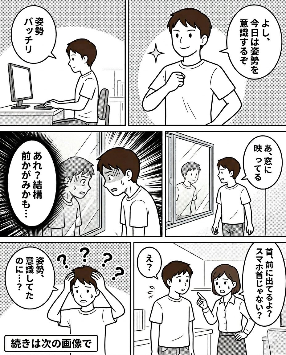 moomindrawing's tweet photo. 姿勢を意識しているのに、
気づくとなぜか前傾姿勢のまま…

その理由、「姿勢センサー」が関係しているかも。 https://t.co/FhNXICFDhR