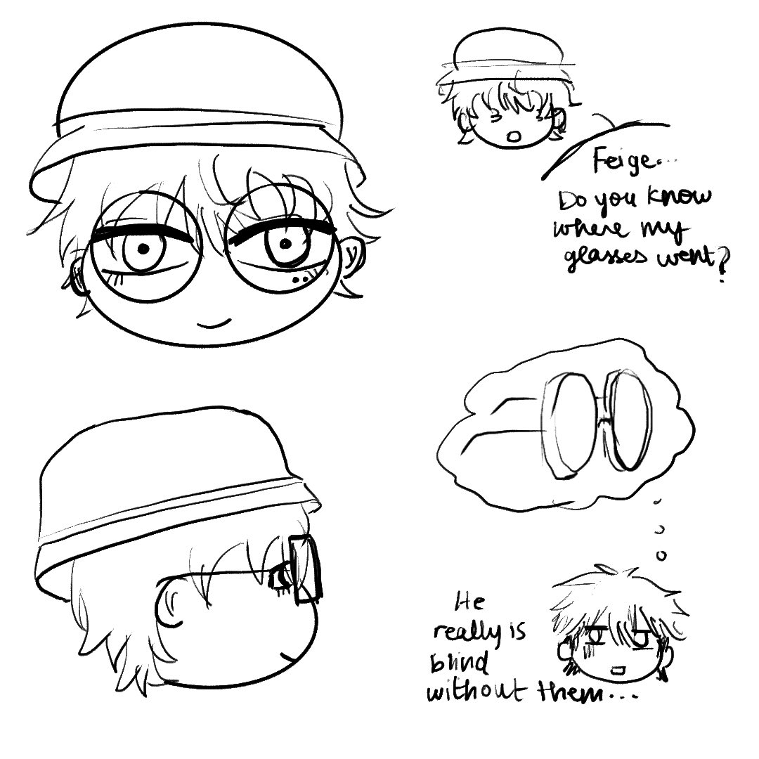 miracleanimator's tweet photo. I have to take lx’s weaknesses with a grain of salt lol, so far we have cilantro and.. myopia 😭😭 I’m so curious what his eye power is, it would be so funny if he was blind without his glasses. 
Liu xiao with thick lenses… is cracking me up a bit 😭😭 https://t.co/IO4rdUjQdt