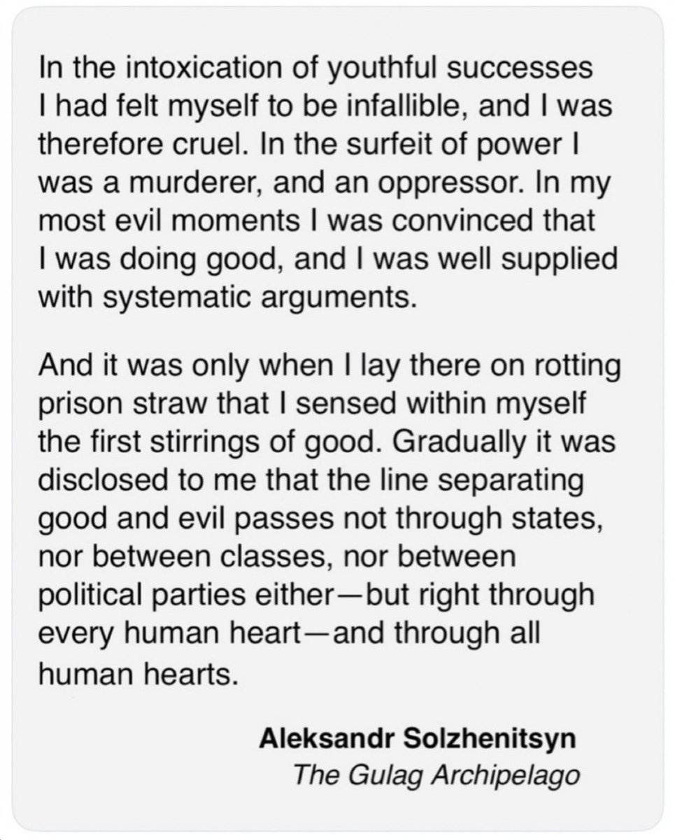 BWNort's tweet photo. @MrAndyNgo @Savsays Lost soul. Dark heart. 

On the matter of politics and wretched hearts, Aleksandr Solzhenitsyn has poignant words. https://t.co/RxxBTQX3R6