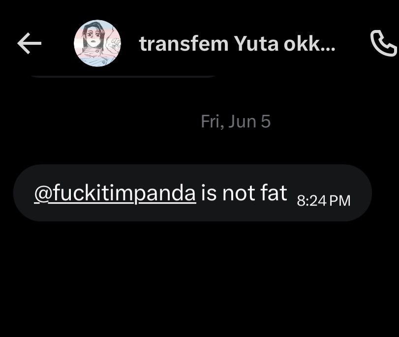 JJKTWTNEWS's tweet photo. BREAKING NEWS!!

@Cursed_femyuta claims that @fuckitimpanda is not fat! https://t.co/0fomYTow1t