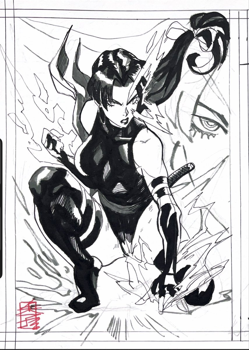 acecore2kx's tweet photo. Xmen Psylocke preliminary ink sketch
Brushpen on thick drawing paper

#xmen #psylocke #marvelrivals https://t.co/4dbeZdwUUX