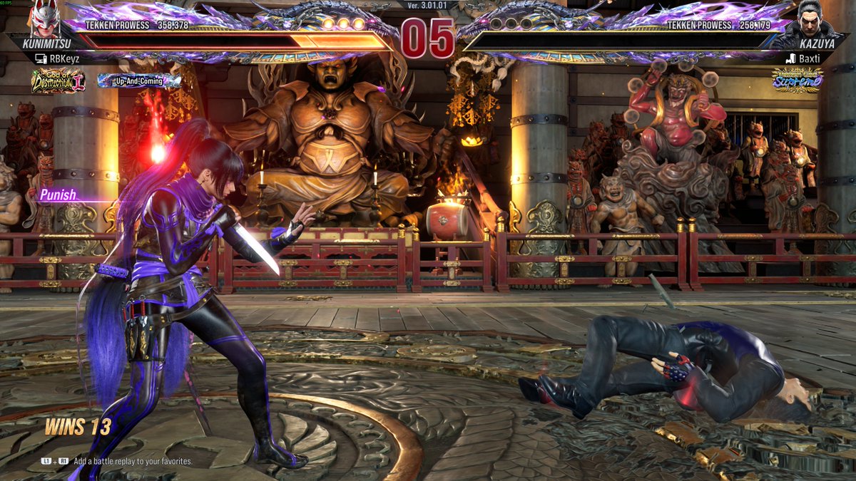 RBKeyz's tweet photo. Just managed to get Kunimitsu to God of Destruction 2!

Had a 14 win streak on the way, before getting stuck on the promo matches 😅

GoD 3 next?

Although...I'll definitely need to lab to rank higher...I just have too many other games to play😮‍💨

#Tekken8 #Kunimitsu #FGC https://t.co/ZXJWoJKNWh
