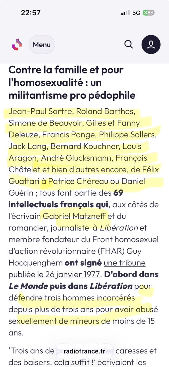 A_ga__the___'s tweet photo. J’ai la nausée quand je pense à toutes  ces saloperies qui ont signé des tribunes pro pedophiles  ! 

Et dire qu’on les appelle des « intellectuels » ces « malades mentaux » ces « pervers » ‼️

Le gauchisme est une maladie mentale ! https://t.co/leCxgCx9Pj