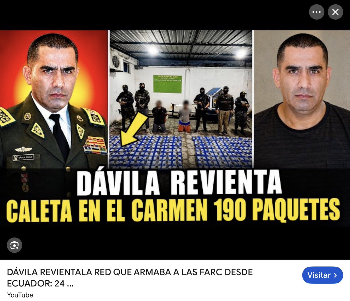 elinformante84's tweet photo. General PABLO VINICIO DAVILA MALDONADO.
Recuerden ese nombre.

Hace dos semanas realizó un operativo en EL CARCHI Y EN ESTE VIDEO NOS NARRA LA ENORME ESTRUCTURA #NARCO que desmanteló en esa provincia

Ayer el mismo General realizó otro operativo en #ElCarmen en #Manabi y dió otro golpe monumental a los carteles narcos.

Eso es lo que está haciendo el #NuevoEcuador que ningún otro gobierno cobarde hizo y POR ESO LOS QUIEREN FUERA DE CARONDELET.