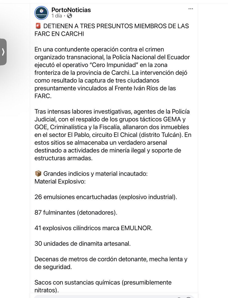 elinformante84's tweet photo. General PABLO VINICIO DAVILA MALDONADO.
Recuerden ese nombre.

Hace dos semanas realizó un operativo en EL CARCHI Y EN ESTE VIDEO NOS NARRA LA ENORME ESTRUCTURA #NARCO que desmanteló en esa provincia

Ayer el mismo General realizó otro operativo en #ElCarmen en #Manabi y dió otro golpe monumental a los carteles narcos.

Eso es lo que está haciendo el #NuevoEcuador que ningún otro gobierno cobarde hizo y POR ESO LOS QUIEREN FUERA DE CARONDELET.