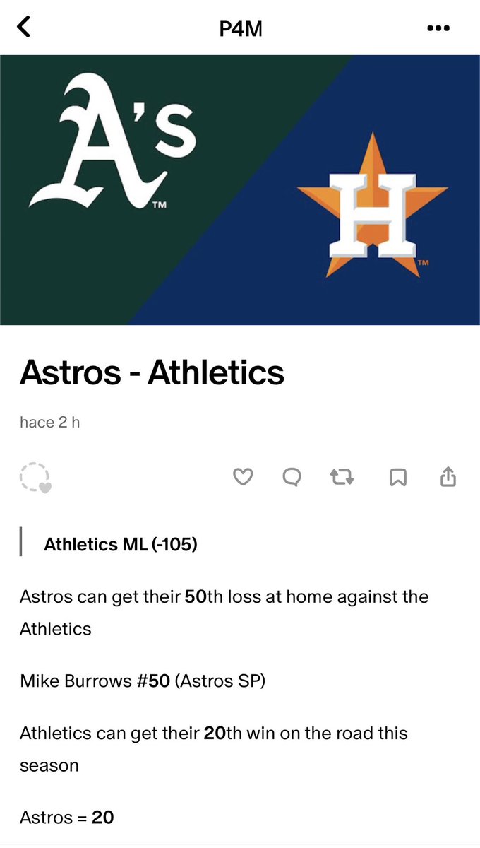 P4MBETS's tweet photo. #Athletics 

Athletics ML (-105) ✅

#Gematria 💎 https://t.co/RnPahrDEDv