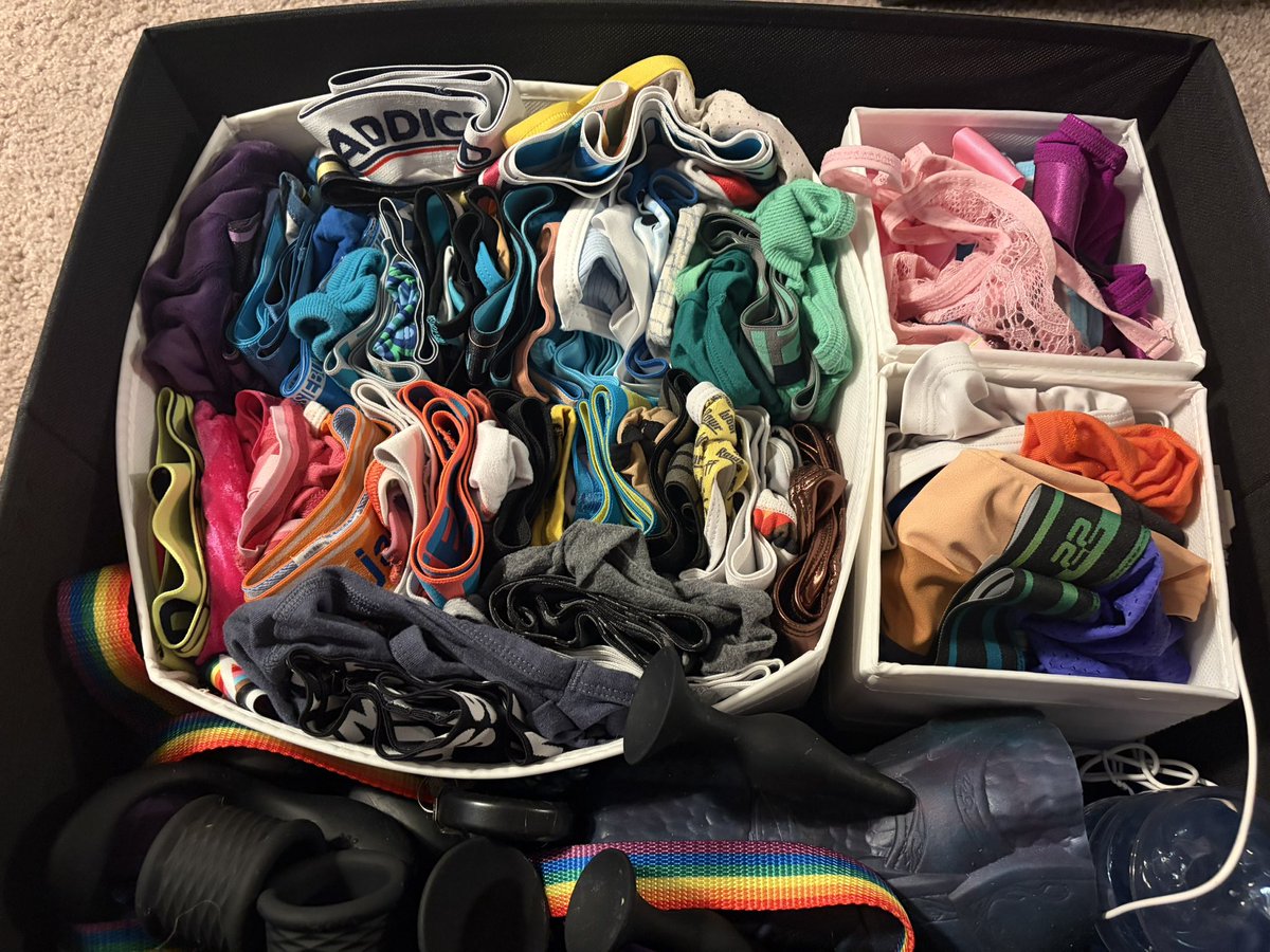 bird_brainedd's tweet photo. Finally organized my undies/toys/slutty clothes 🥰 https://t.co/yjaSJhMGsm
