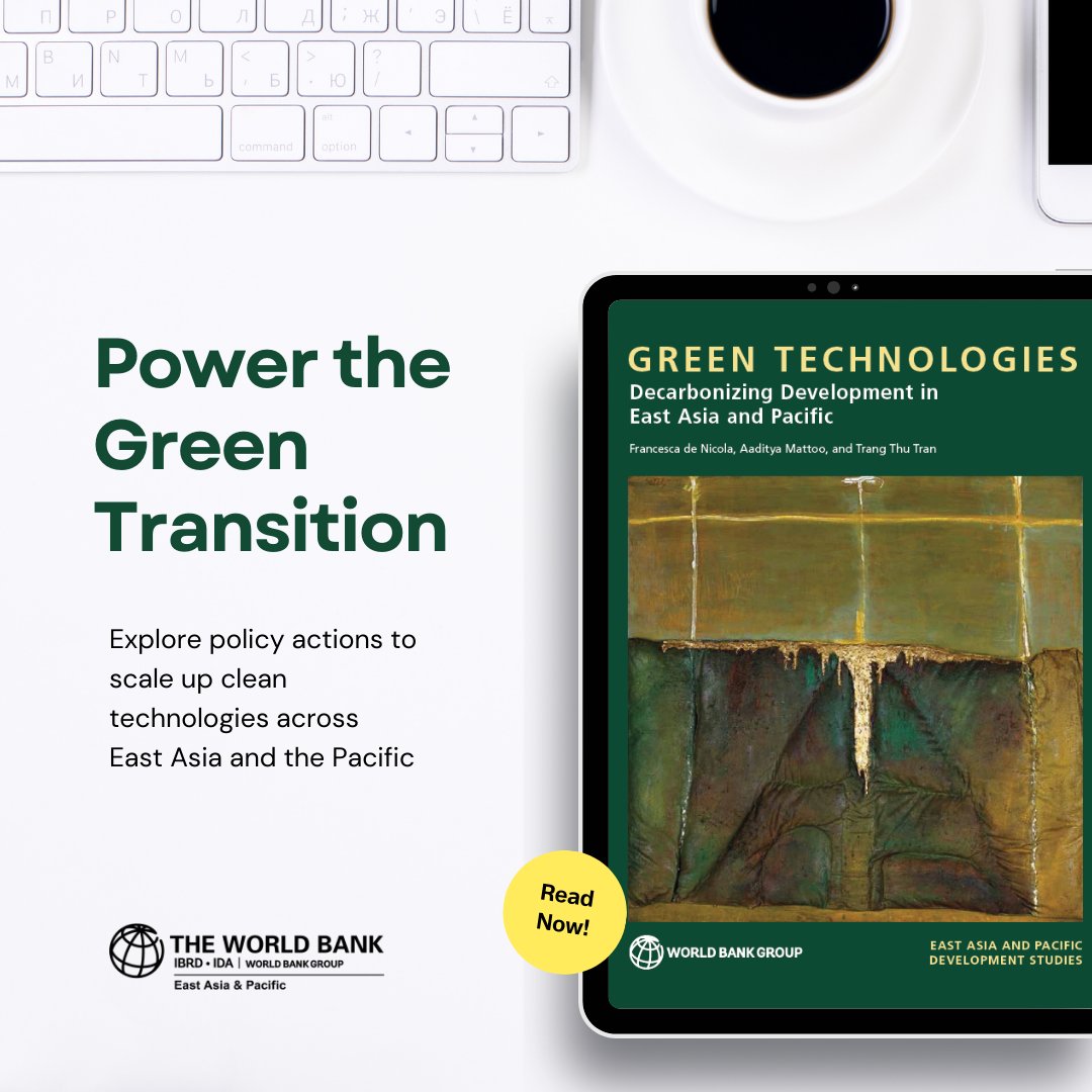 WBGPubs's tweet photo. This new book argues that deeper reform of #EastAsiaPacific’s own policies will encourage the domestic diffusion of cleaner technologies &amp; may also foster greater international cooperation—on climate as well as on innovation &amp; trade in green goods:
https://t.co/3iavFI81rM https://t.co/T5Ft2MOD63