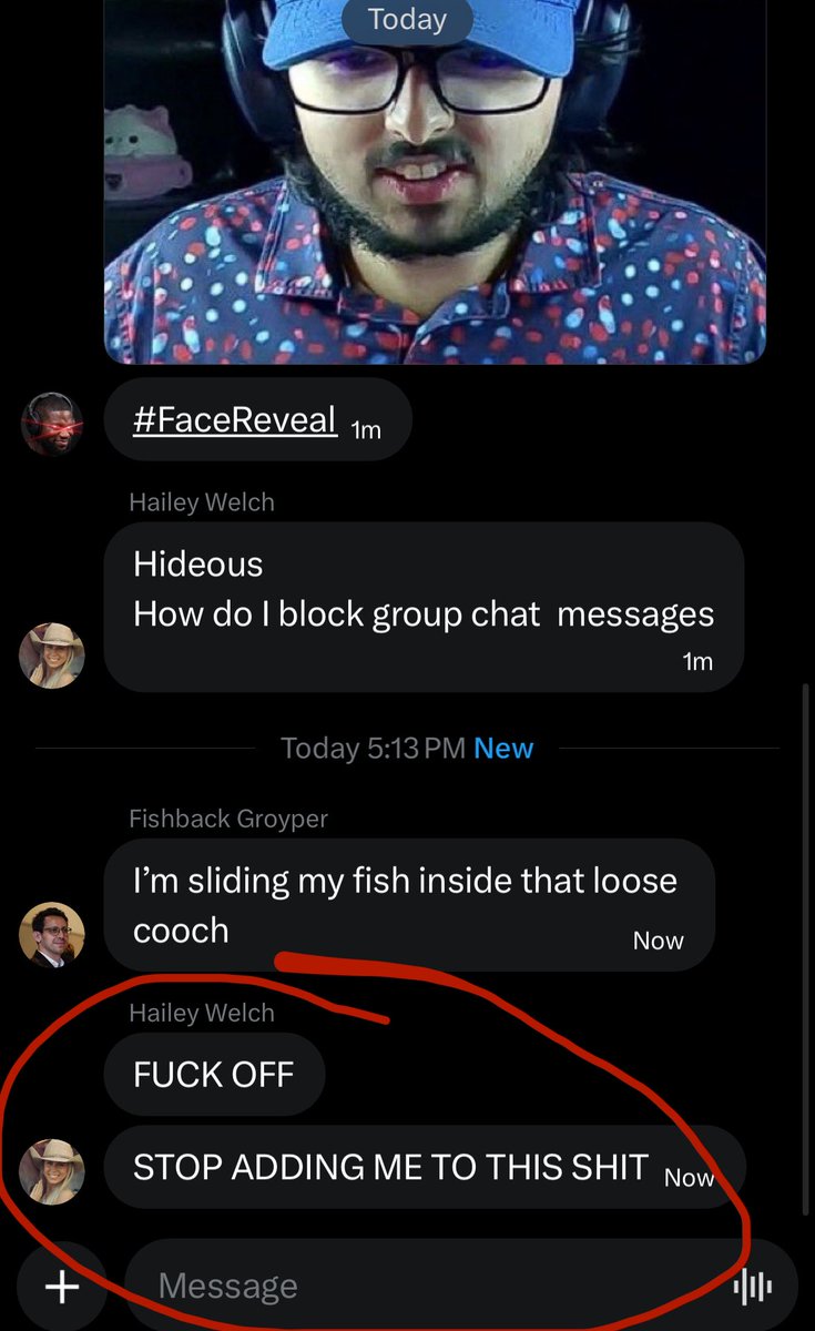 groypernewsTV's tweet photo. 🚨 The Hawk Tuah girl crashes out after FishbackGroyper keeps harassing and threatening to “slide his fish inside her” https://t.co/EKqfSDvL3X