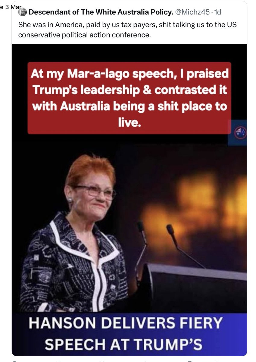 bensab3's tweet photo. @RodCaddies Well the Labor Party certainly works for and care more for we people, than One Nation, which is beholden to the obscene wealth of Rinehart and is a great advocate of re-introducing GUNS to this Nation which is free of the American GUN disease &amp; trump-Like style governance. https://t.co/ej6dUydrOT