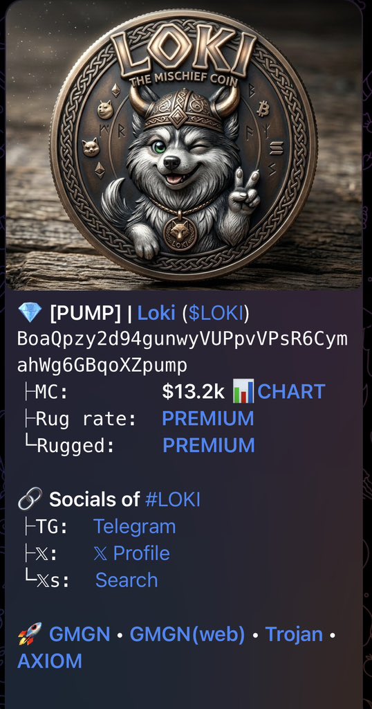 dex_chiller02's tweet photo. $LOKI lunched in VIP!

CA>>
BoaQpzy2d94gunwyVUPpvVPsR6CymahWg6GBqoXZpump https://t.co/Hht2kgED1y