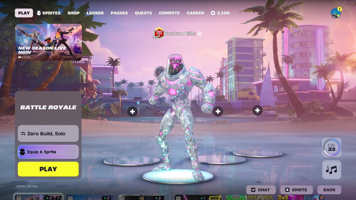 Bliffo's tweet photo. I GOT THE ZERO POINTS SPRITE! Thank you so much @cheesepuddlee for getting it to me in #fortnite! https://t.co/rsdSVly1gw