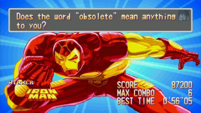 jokergatack's tweet photo. Reading through Kaminiski’s iron man really surprised me when I got to this image and recognised it as MVC’s iron man victory screen. https://t.co/H0jFKAWdrH