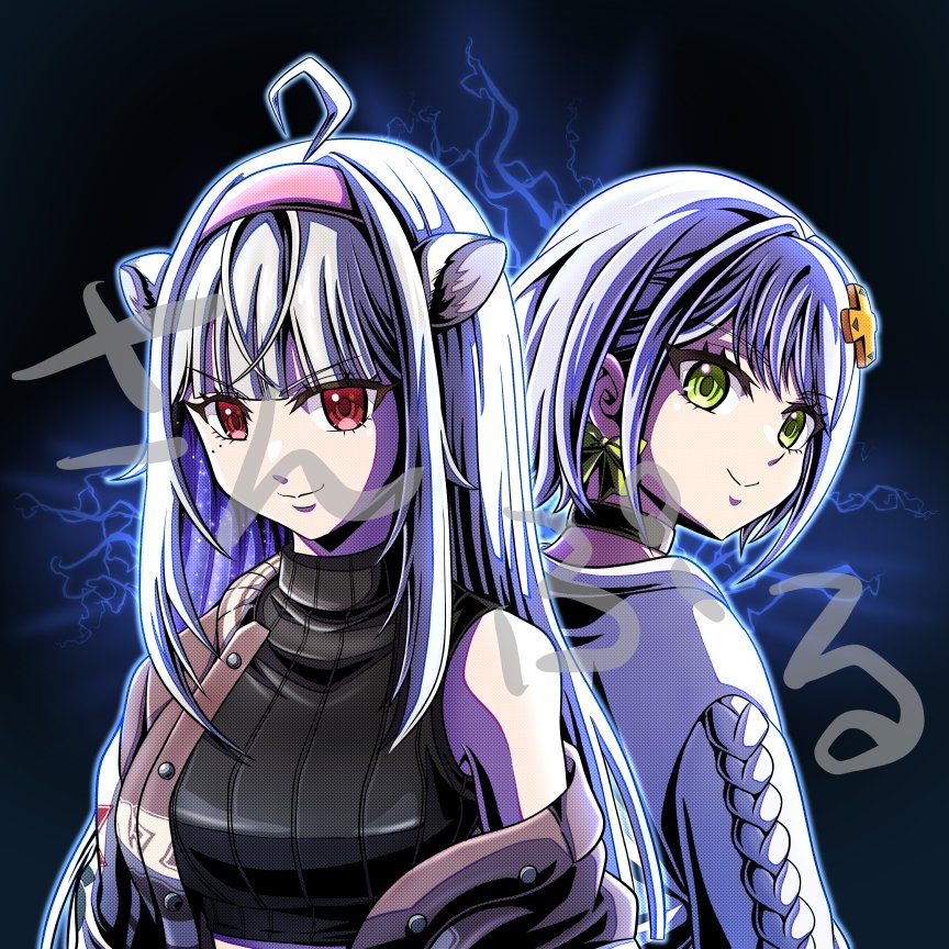 AKABEC0's tweet photo. あらためて、玉餅かずよ様、斜落せつな様の歌みた動画で描かせていただいたイラストです！
完成されたものがあまりにもかっこよかった！ https://t.co/3FL0VfBFiS